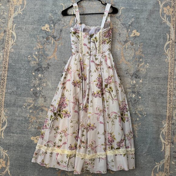 House of CB “Marisa” Corset Midi Dress Floral Vintage Print (Regular Cup A–C) XS - Picture 3 of 6